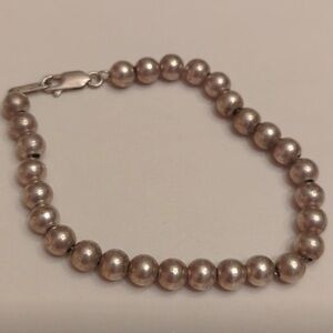 Gorgeous Vintage Sterling Silver Beaded Bracelet